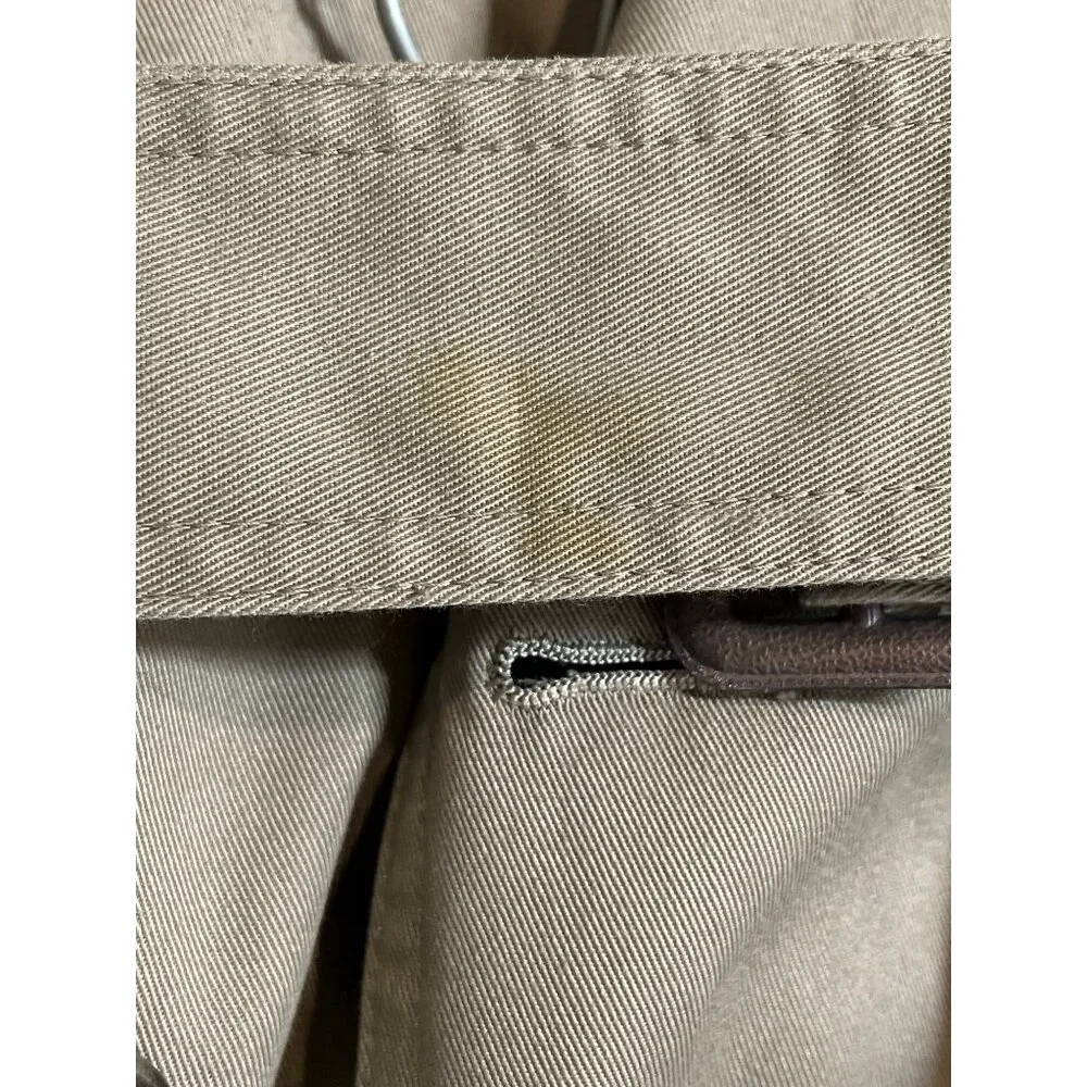 Vintage Arnie II Trench Coat Mens 44L Khaki Zip Out Lining Pockets Belted - Picture 13 of 13